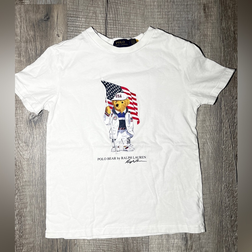 Polo Bear by Ralph Lauren Team USA T-Shirt - Size 7, White